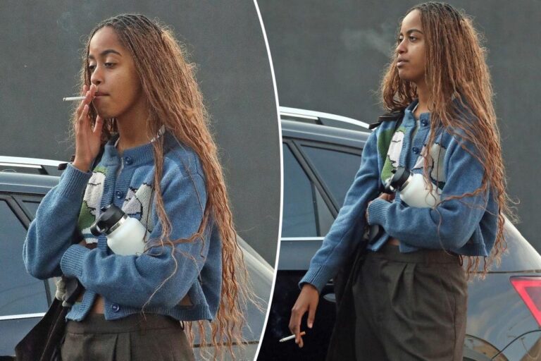 Obama’s daughter Malia taking a cigarette break in Los Angeles weeks after Sasha Obama was also spotted smoking.